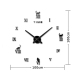 Horloge Murale Décorative Grand Format Sans Cadre En Forme De Chat Avec Surface Miroir 3D Pour Bureau à Domicile - www.yonis-...