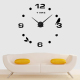 Horloge Murale 3D Moderne Sans Cadre Surface Miroir Grande Taille Décoration Maison Bureau Chambre 100x100cm