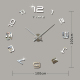 Horloge Murale Moderne 3D Miroir Sans Cadre Décoration Maison Bureau Chambre Salon Cuisine 100x100cm Argentée - www.yonis-sho...