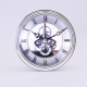 Horloge Quartz Métal Argentée 97mm avec Cadran Romain et Aiguilles Noires Accessoire DIY Idéal pour Réparation et Création