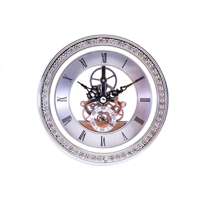 Horloge Métallique Transparente Quartz DIY Accessoires 148mm Argenté Cadran Romain - www.yonis-shop.com