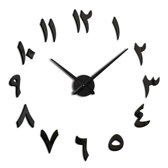 Horloge Murale Numérique Indienne Argentée Décoration Maison DIY Effet 3D Haute Précision - www.yonis-shop.com
