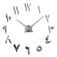Horloge Murale Numérique Indienne Argentée Décoration Maison DIY Effet 3D Haute Précision - www.yonis-shop.com