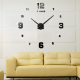 Horloge Murale 3D Moderne Sans Cadre Décoration Maison Chambre Enfant Grand Format Or 100x100cm
