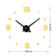 Horloge Murale 3D Moderne Sans Cadre Décoration Maison Chambre Enfant Grand Format Or 100x100cm - www.yonis-shop.com