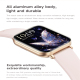 Montre Connectée Écran Couleur 1.75 Pouces Bracelet Acier Inoxydable Appels Bluetooth Étanche IP68 Autonomie 15 Jours Fonctio...