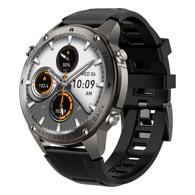 Montre Connectée Écran Couleur 1.43 Pouces Bluetooth Appel Surveillance Santé Argentée Étanche 5ATM - www.yonis-shop.com