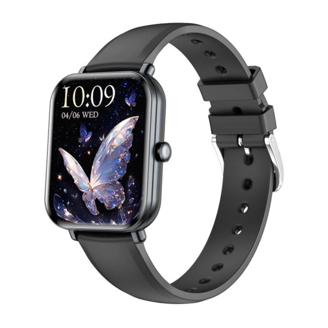 Montre Connectée Écran Couleur 1.75 Pouce Bracelet Silicone Bluetooth Appels Etanche IP68 15 Jours Veille Moniteur Cardiaque Multilingue