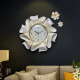 Horloge Murale Créative Peinte à la Main en Céramique Époxy avec Strass et Peinture Dorée Parfaite pour Salon Salle à Manger ...