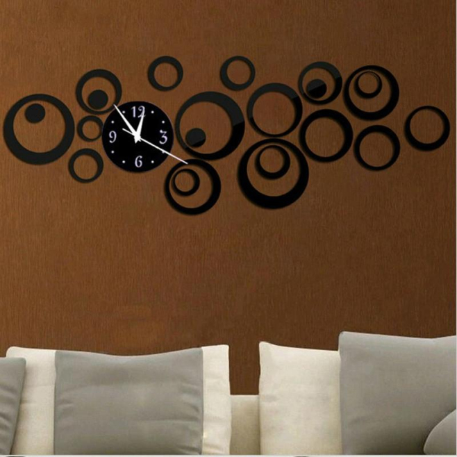 Horloge Murale 3D Design Moderne Stickers Acrylique Décoratif Style Antique Or Pour Intérieur Quartz Géométrique Abstrait - w...
