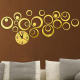Horloge Murale 3D Design Moderne Stickers Acrylique Décoratif Style Antique Or Pour Intérieur Quartz Géométrique Abstrait - w...