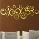 Horloge Murale 3D Design Moderne Stickers Acrylique Décoratif Style Antique Or Pour Intérieur Quartz Géométrique Abstrait - w...
