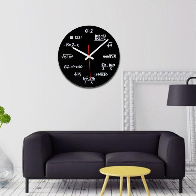 Horloge Murale Décorative En Acrylique Design Mathématique Pour Salon Silencieuse Et Facile À Installer - www.yonis-shop.com