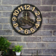 Horloge Murale Vintage Style Industriel Américain En Bois Couleur Or Idéale Pour Cadeau De Pendaison De Crémaillère - www.yon...