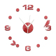 Horloge Murale Moderne 3D Avec Oiseaux Et Feuilles Rouges Décorative Facile À Installer Pour Salon 62x62cm Fonctionne Avec Pi...