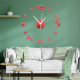 Horloge Murale Moderne 3D Avec Oiseaux Et Feuilles Rouges Décorative Facile À Installer Pour Salon 62x62cm Fonctionne Avec Pi...