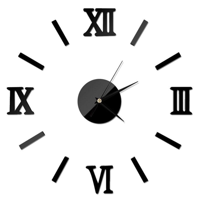 Horloge Murale Moderne Effet Miroir 3D Rouge Design DIY Style Romain Avec Stickers - www.yonis-shop.com