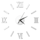 Horloge Murale Moderne Effet Miroir 3D Rouge Design DIY Style Romain Avec Stickers - www.yonis-shop.com