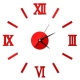 Horloge Murale Moderne Effet Miroir 3D Rouge Design DIY Style Romain Avec Stickers - www.yonis-shop.com