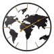 Horloge Murale En Fer Art 3D Avec Carte Du Monde Décorative Pour Salon Chambre Et Plus - www.yonis-shop.com