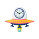Horloge Murale Enfant Cartoon Bois Écologique Couleurs Vives Pour Chambre Et Salon