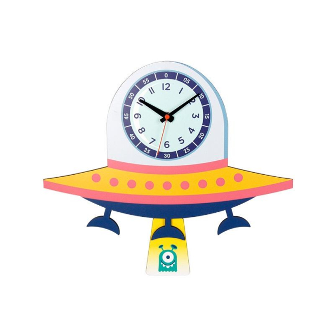 Horloge Murale Enfant Cartoon Bois Écologique Couleurs Vives Pour Chambre Et Salon - www.yonis-shop.com