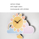 Horloge Murale Enfant Cartoon Bois Écologique Couleurs Vives Pour Chambre Et Salon - www.yonis-shop.com