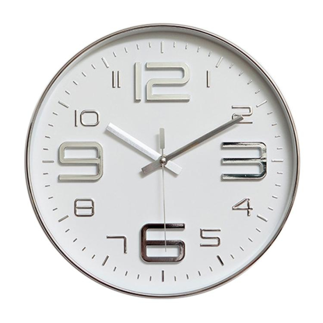 Horloge Murale Moderne Argentée De 30cm Pour Décoration Créative Du Salon - www.yonis-shop.com