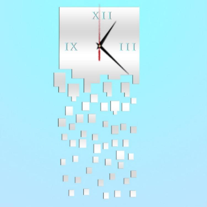 Horloge Murale Personnalité Mosaïque Décorative Trois Dimensions Noir 22x50cm - www.yonis-shop.com