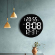 Horloge Murale LED 12 Pouces Silencieuse Avec Température Et Humidité Pour Salon Cadre Noir Alimentation USB - www.yonis-shop...