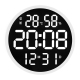 Horloge Murale LED 12 Pouces Silencieuse Avec Température Et Humidité Pour Salon Cadre Noir Alimentation USB - www.yonis-shop...