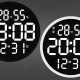Horloge Murale LED 12 Pouces Silencieuse Avec Température Et Humidité Pour Salon Cadre Noir Alimentation USB - www.yonis-shop...