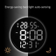 Horloge Murale LED 12 Pouces Silencieuse Avec Température Et Humidité Pour Salon Cadre Noir Alimentation USB - www.yonis-shop...