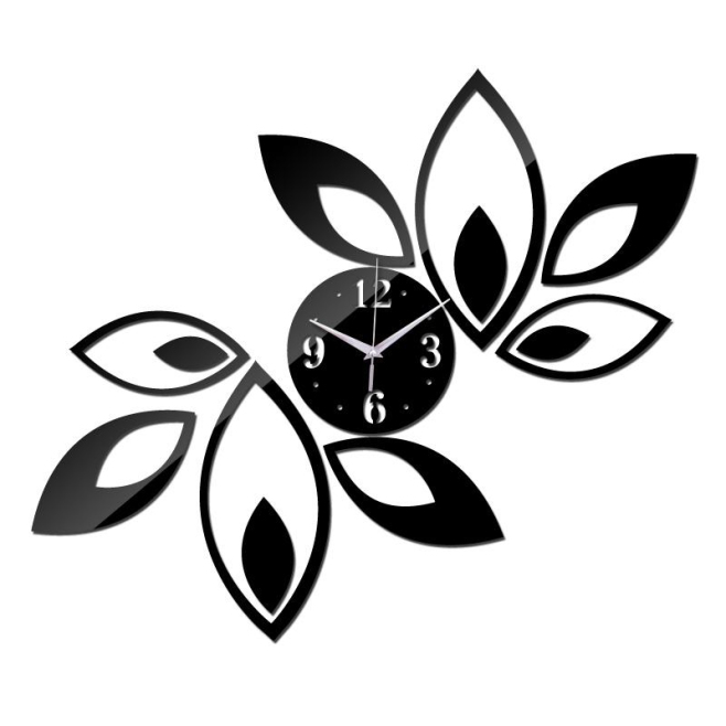Horloge Murale Design Moderne 3D Effet Miroir Acrylique Autocollante Décoration Intérieure - www.yonis-shop.com
