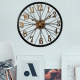 Horloge Murale Vintage 3D Métal 60cm Design Roue Silencieuse Pour Salon Chambre Restaurant
