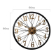 Horloge Murale Vintage 3D Métal 60cm Design Roue Silencieuse Pour Salon Chambre Restaurant - www.yonis-shop.com