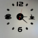 Horloge Murale 3D Effet DIY en Acrylique Noir Autocollante Décoration Intérieure Silencieuse Facile à Installer Pour Salon Chambre Cuisine Bureau
