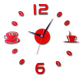 Horloge Murale 3D Effet DIY en Acrylique Noir Autocollante Décoration Intérieure Silencieuse Facile à Installer Pour Salon Ch...