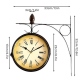 Horloge Murale Rétro Double Face En Fer Design Vintage Silencieux Anti-Buée Anti-Poussière 8 Pouces - www.yonis-shop.com