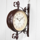 Horloge Murale Double Face Décorative en Fer Forgé pour Salon Bureau Chambre - www.yonis-shop.com