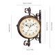 Horloge Murale Double Face Décorative en Fer Forgé pour Salon Bureau Chambre - www.yonis-shop.com