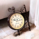 Horloge Murale Double Face Décorative en Fer Forgé pour Salon Bureau Chambre - www.yonis-shop.com