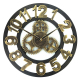 Horloge Murale Ronde en Bois Style Rétro Diamètre 40cm Silencieuse et Éco-énergétique Parfaite pour Salon ou Bureau