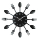 Horloge Murale Créative Moderne En Métal Avec Cuillères Et Fourchettes Pour Cuisine Et Salon - www.yonis-shop.com