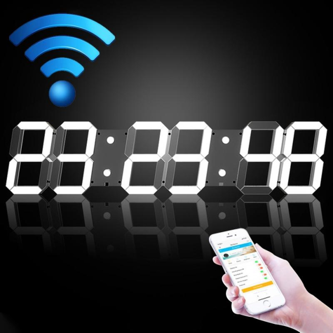 Horloge Murale LED Digitale Multifonction WIFI Design Moderne Pour Maison Et Bureau - www.yonis-shop.com