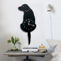 Horloge Murale En Forme De Chien Avec Queue Oscillante Pour D&eacute;coration Bureau Chambre Noir 42x18cm - www.yonis-shop.com