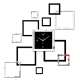Horloge Murale Créative Moderne DIY En Acrylique Miroir Décorative Pour Salon Quartz Geométrique Noir Argent - www.yonis-shop...