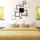 Horloge Murale Créative Moderne DIY En Acrylique Miroir Décorative Pour Salon Quartz Geométrique Noir Argent - www.yonis-shop...