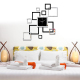 Horloge Murale Créative Moderne DIY En Acrylique Miroir Décorative Pour Salon Quartz Geométrique Noir Argent - www.yonis-shop...
