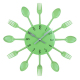 Horloge Murale Moderne En Métal Avec Couverts Design Créatif Silencieux Pour Cuisine Et Salon